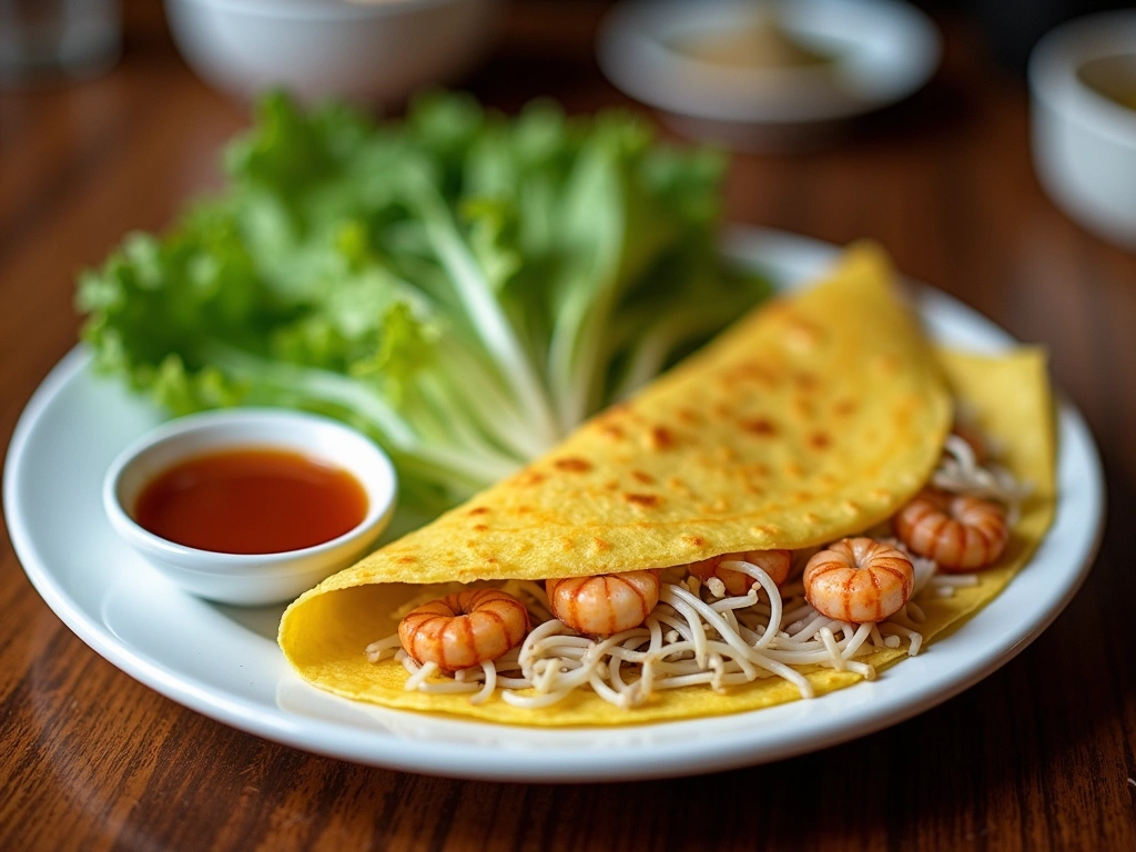 Vietnamese crispy crepe banh xeo