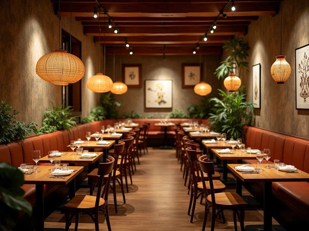 Dining tables and chairs in restaurant