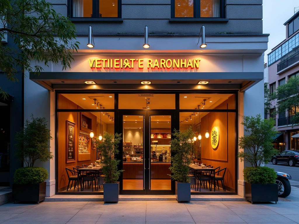 Restaurant storefront exterior